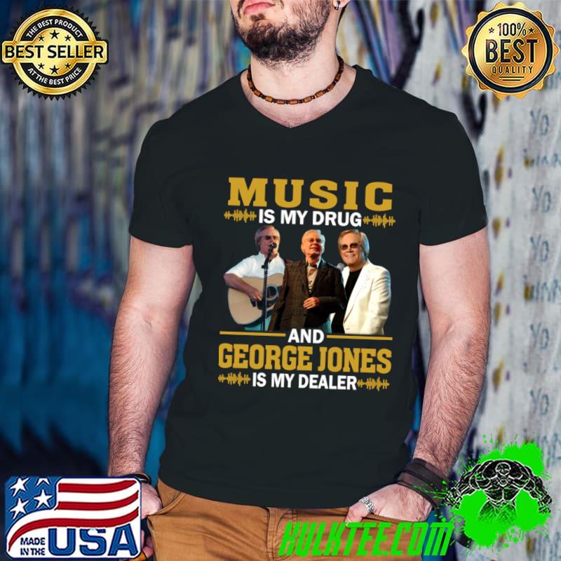Music is My Drug And George Jones Is My Dealer legend T-Shirt Guys V Neck Music is My Drug And George Jones Is My Dealer legend T-Shirt Guys V Neck