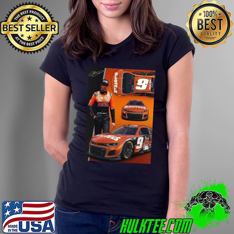 Nascar Driver Chase Elliott Has The All New Hooters Look For His Chevy In 2024 s Ladies Tee Nascar Driver Chase Elliott Has The All New Hooters Look For His Chevy In 2024 s Ladies Tee