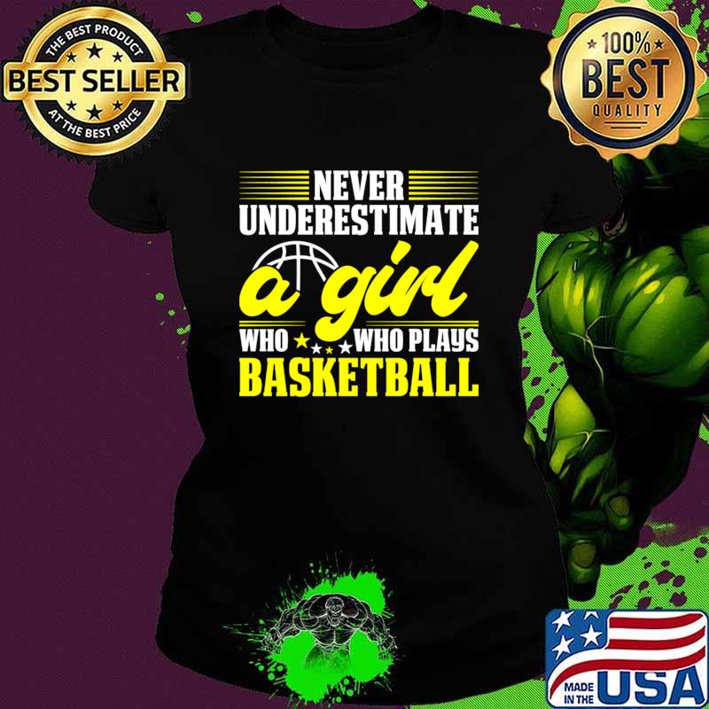 Never Underestimate A Girl Who Plays Basketball T-Shirt