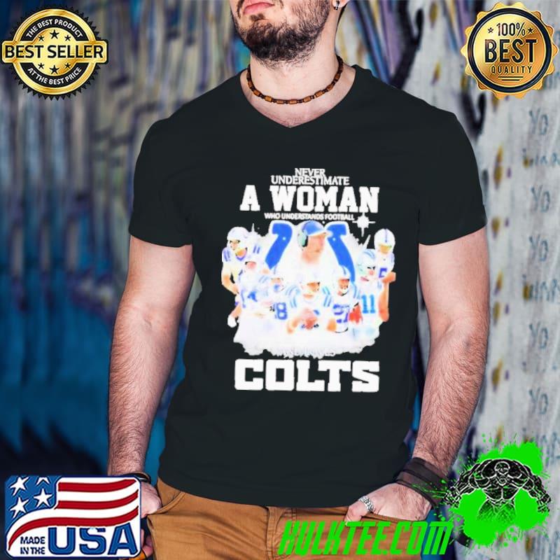 never UNderestimate A Woman Who Understands Football And Loves Indianapolis Colts Signatures Shirt Guys V Neck never UNderestimate A Woman Who Understands Football And Loves Indianapolis Colts Signatures Shirt Guys V Neck