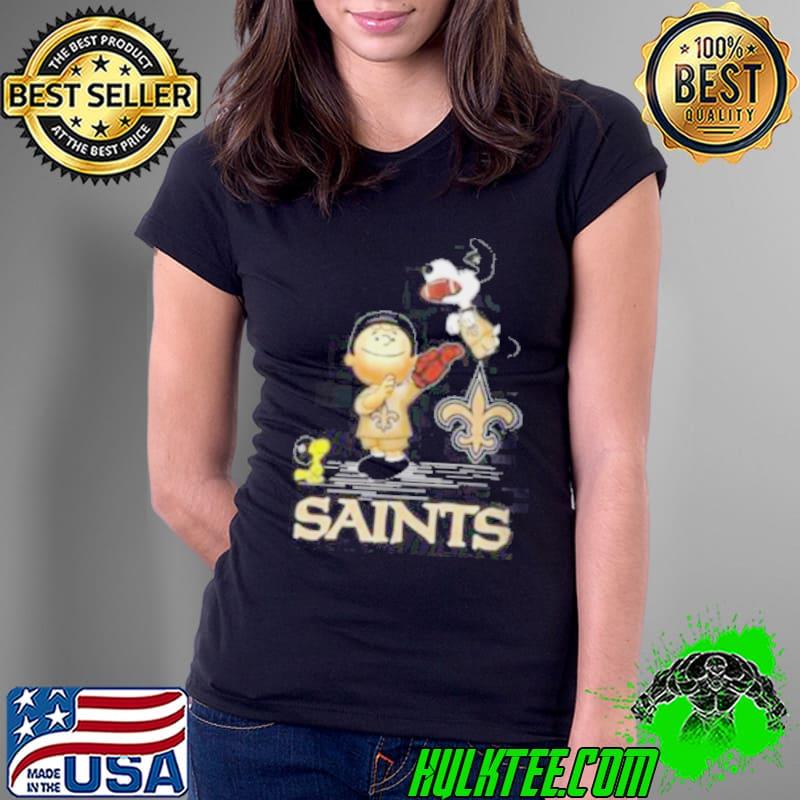 New Orleans Saints The Peanuts Sport Fans Christmas s Ladies Tee New Orleans Saints The Peanuts Sport Fans Christmas s Ladies Tee
