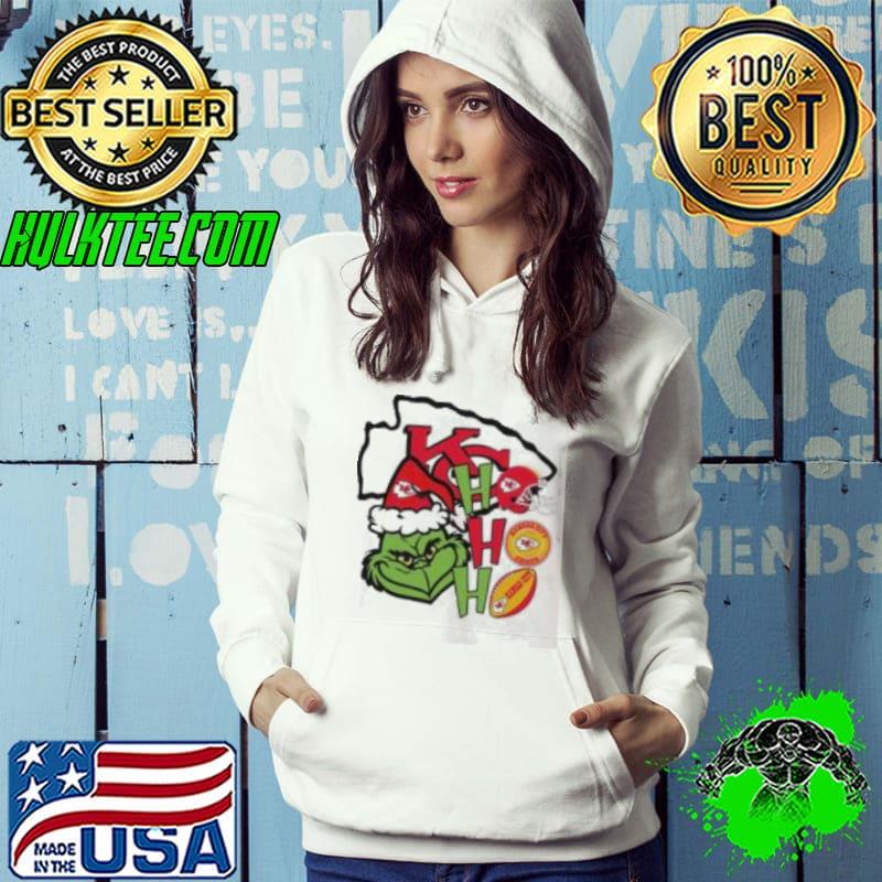 NFL Kansas City Chiefs football Grinch ho ho ho helmet logo shirt