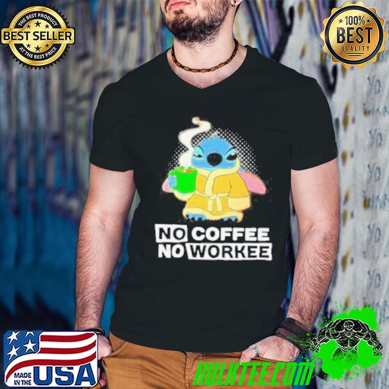 No coffee no workee Stitch character funny s Guys V Neck No coffee no workee Stitch character funny s Guys V Neck