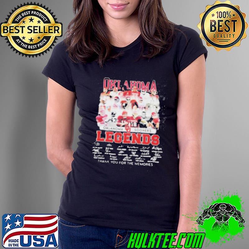 Oklahoma Sooners Legends Signatures Thank You For The Memories Team Members Shirt