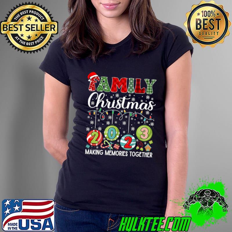 Original family Christmas 2023 Matching Squad Santa Elf Lights Xmas T-Shirt