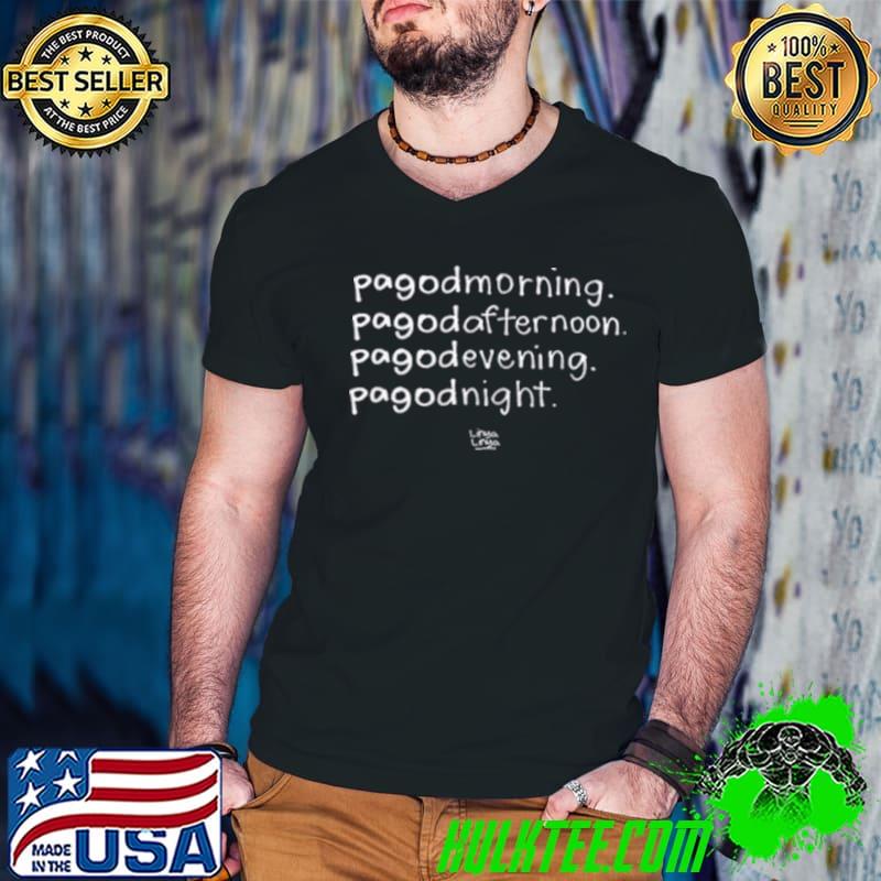 Pagodmorning Pagodafternoon Pagodevening Pagodnight Shirt Guys V Neck Pagodmorning Pagodafternoon Pagodevening Pagodnight Shirt Guys V Neck