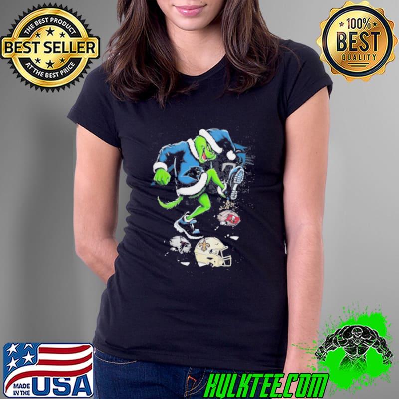 Panthers Shop The Grinch Carolina Panthers Stomp On NFL Teams Christmas Shirt Ladies Tee Panthers Shop The Grinch Carolina Panthers Stomp On NFL Teams Christmas Shirt Ladies Tee