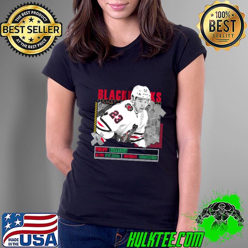 Philipp Kurashev Swiss-Russian professional ice hockey centre Blackhawks T-Shirt Ladies Tee Philipp Kurashev Swiss-Russian professional ice hockey centre Blackhawks T-Shirt Ladies Tee