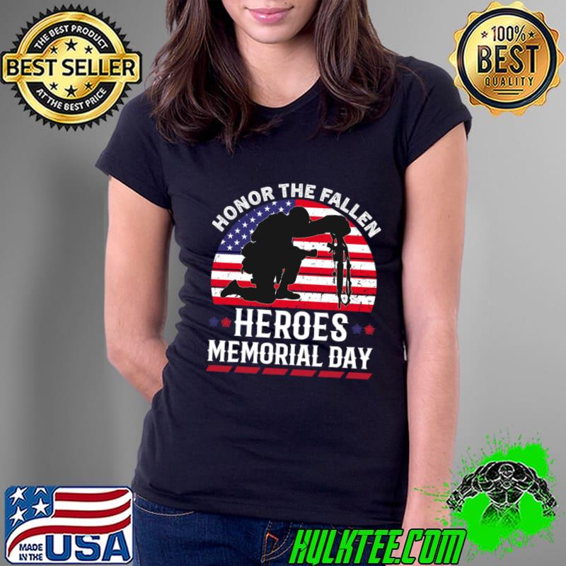 Premium honor The Fallen Heroes Memorial On Day Stand Veterans Military Usa Flag T-Shirt