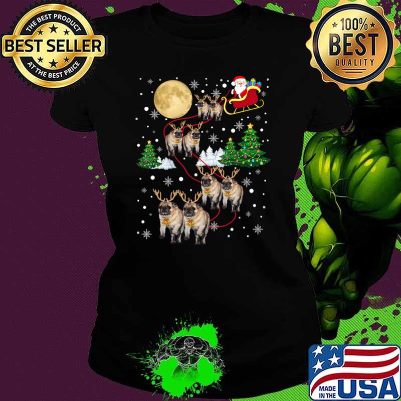 Pug Dogs Tree Christmas Sweater Xmas Pet Animal Dog T-Shirt