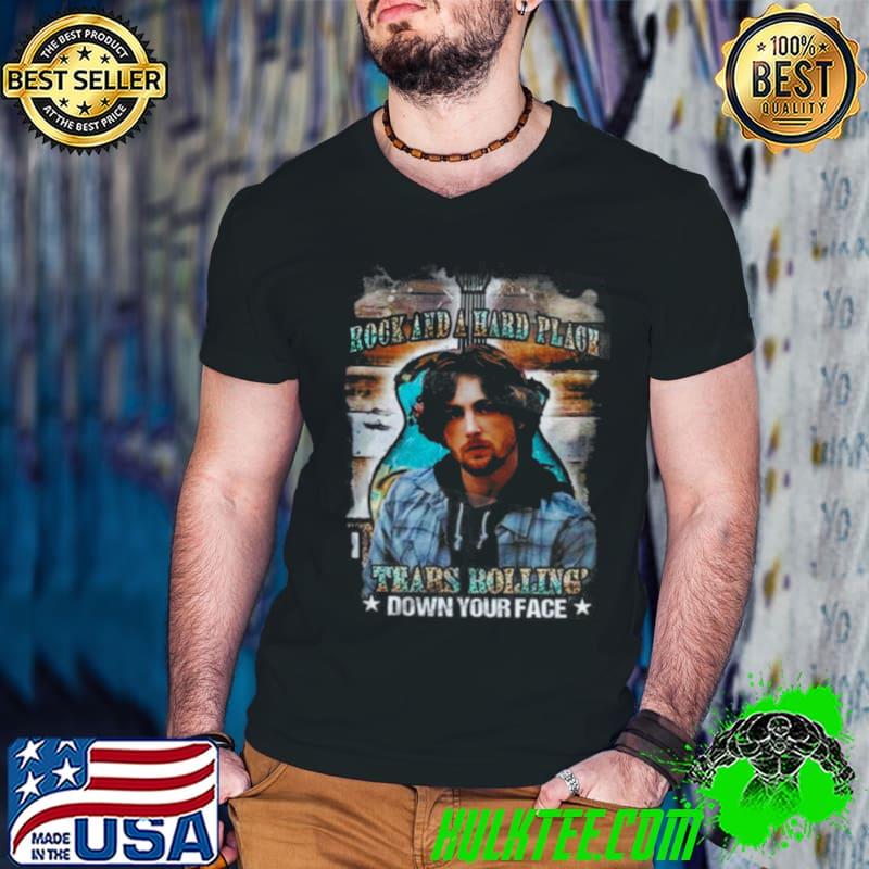 Rock And A Hard Place Tears Rolling’ Down Your Face Bailey Zimmerman s Guys V Neck Rock And A Hard Place Tears Rolling’ Down Your Face Bailey Zimmerman s Guys V Neck