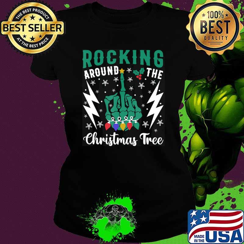 Rocking Around The Christmas Tree Skeletons T-Shirt
