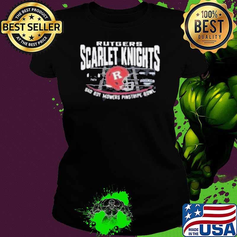 Rutgers Scarlet Knights Red 2023 Bad Boy Mowers Pinstripe Bowl Helmet Shirt