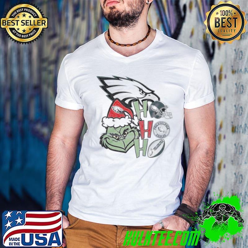 Santa Grinch Head Ho Ho Ho Philadelphia Eagles Logo Shirt Guys V Neck Santa Grinch Head Ho Ho Ho Philadelphia Eagles Logo Shirt Guys V Neck