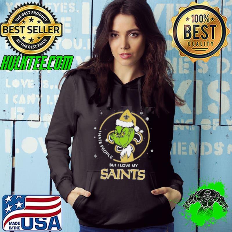 Santa Grinch I Hate People But I Love My New Orleans Saints Christmas Shirt