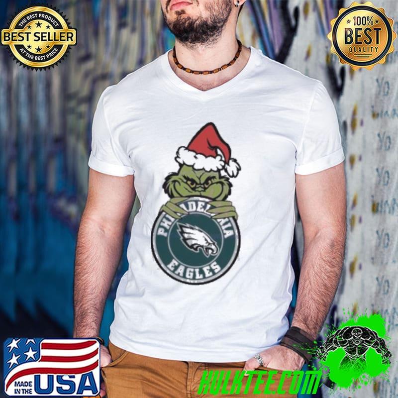 Santa Grinch Philadelphia Eagles Circle Logo NFL 2023 Shirt Guys V Neck Santa Grinch Philadelphia Eagles Circle Logo NFL 2023 Shirt Guys V Neck