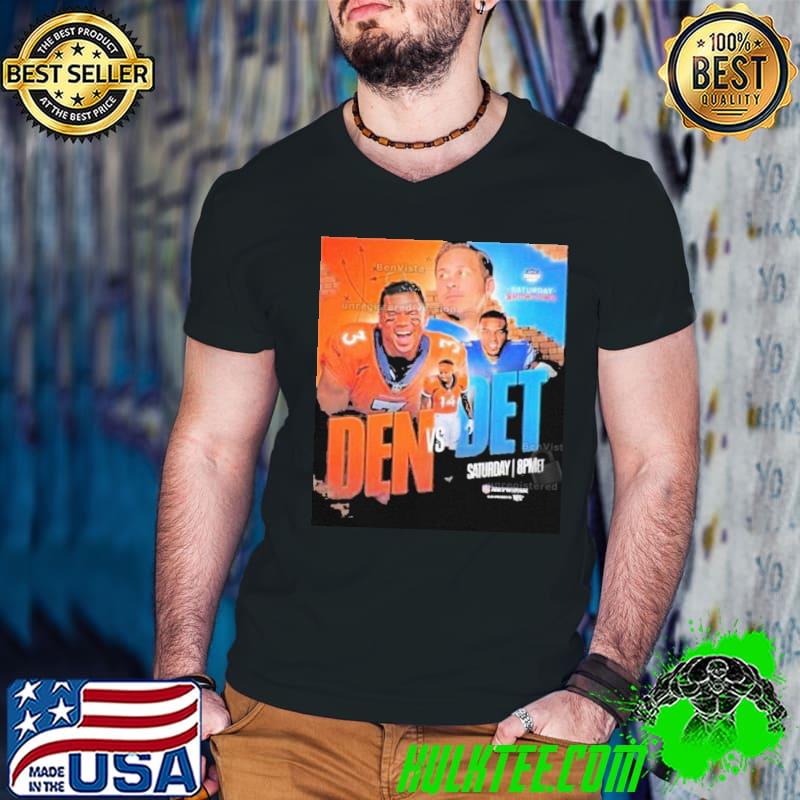 Saturday Showdown Matchup For Denver Broncos vs Detroit Lions In NFL Shirt
