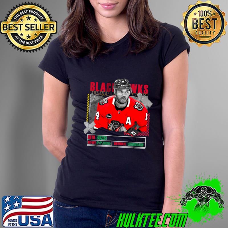 Seth Jones American professional ice hockey defenseman Blackhawks T-Shirt Ladies Tee Seth Jones American professional ice hockey defenseman Blackhawks T-Shirt Ladies Tee