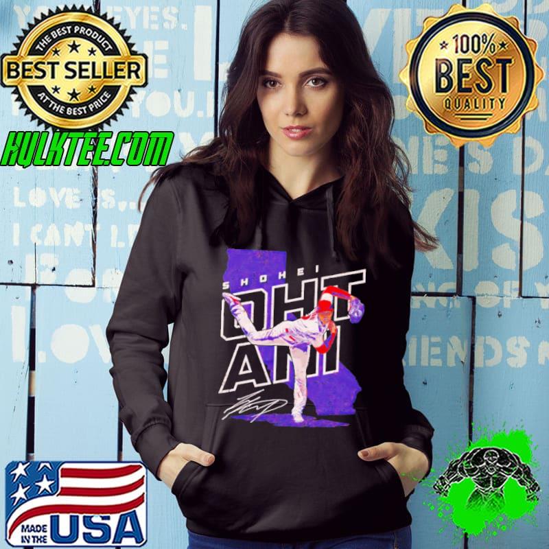 Shohei Ohtani Los Angeles Angels Player Map signature s Hoodie Shohei Ohtani Los Angeles Angels Player Map signature s Hoodie