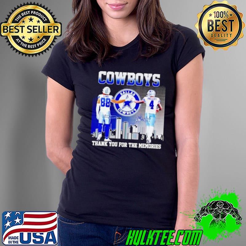 Skyline Dallas Cowboys Ceedee Lamb And Dak Prescott Thank You For The Memories Signatures shirt