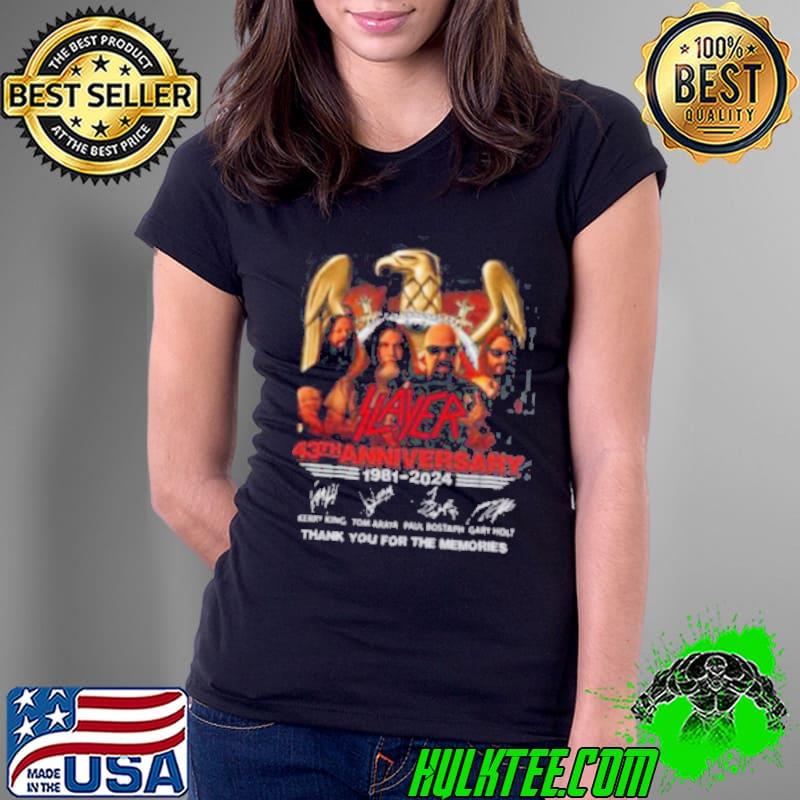 Slayer 43th Anniverasry 1981 – 2024 Thank You For The Memories Shirt Ladies Tee Slayer 43th Anniverasry 1981 – 2024 Thank You For The Memories Shirt Ladies Tee