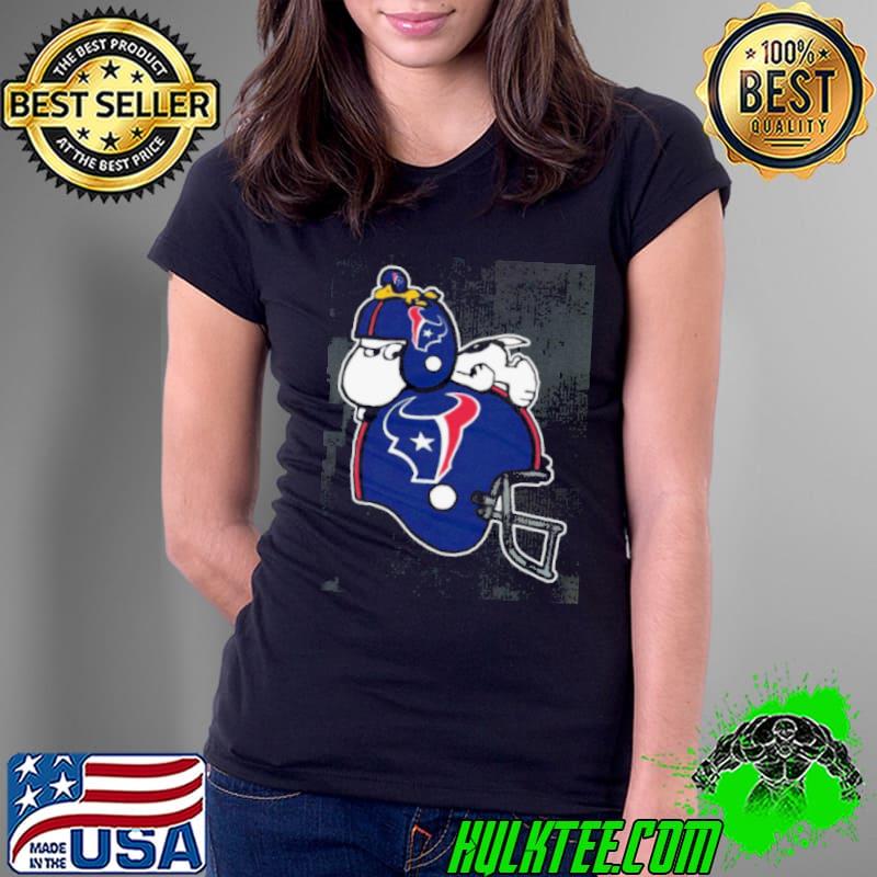 Snoopy And Woodstock Resting On Houston Texans Helmet Shirt