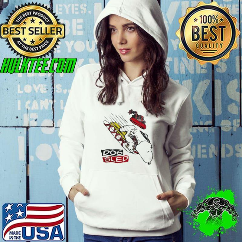 Snoopy Hat Santa Sleigh Dog Sled Merry Christmas Shirt