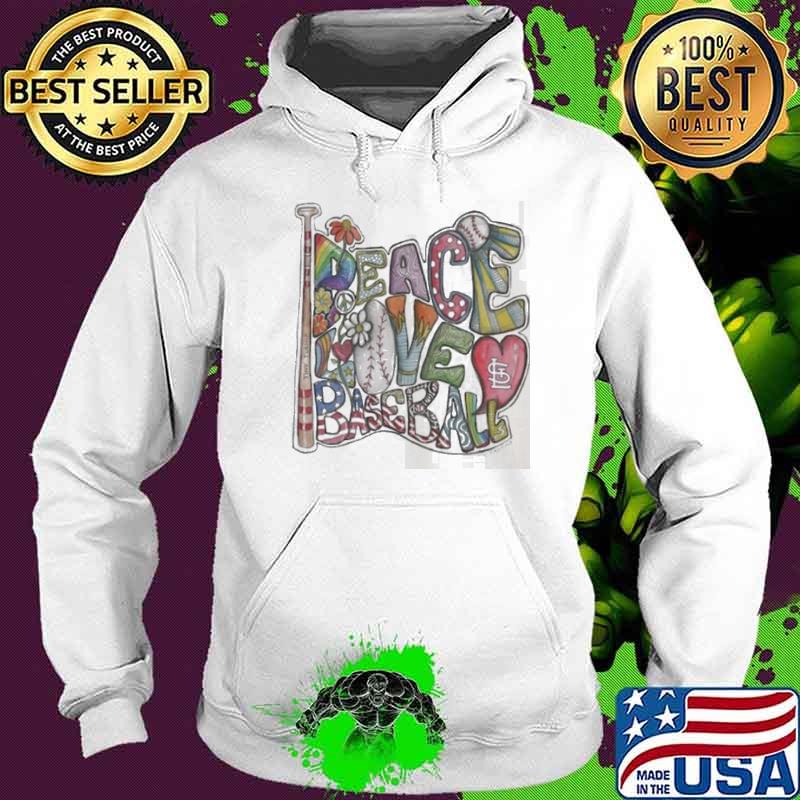 St. Louis Cardinals Tiny Turnip Peace Love Baseball Shirt