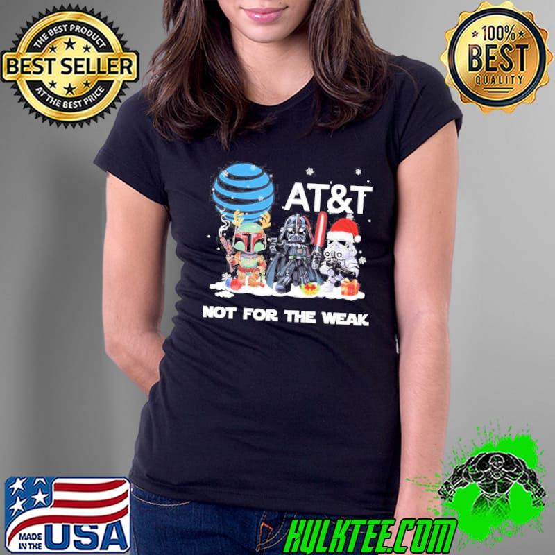 Stormtrooper santa, Darth Vader and Iron mando reindeer At&t Not For The Weak merry christmas shirt