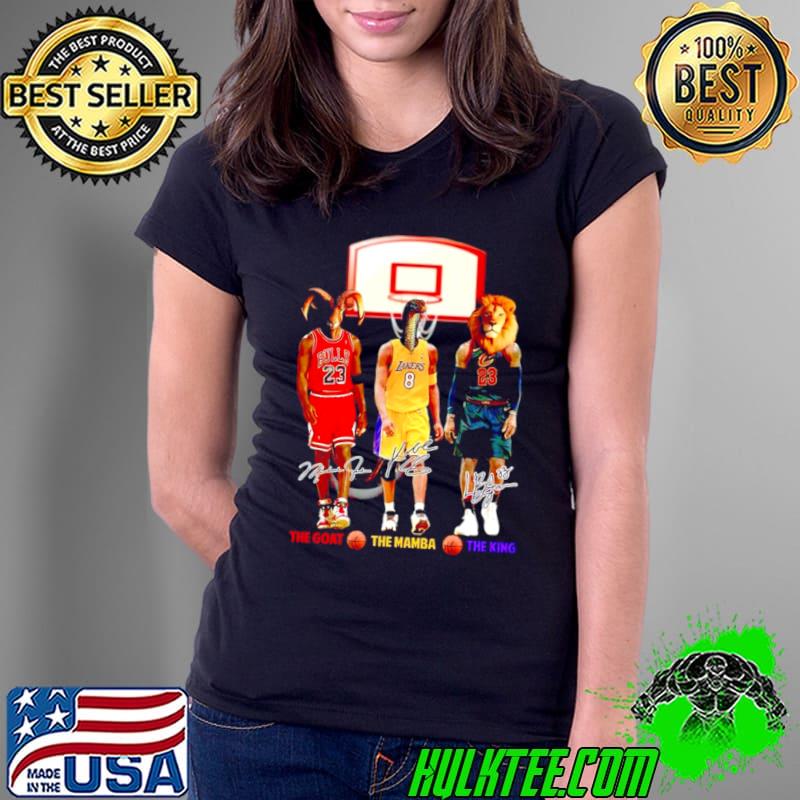 The Goat The Mamba The King Michael Jordan Kobe Bryant Lebron James Signatures Shirt