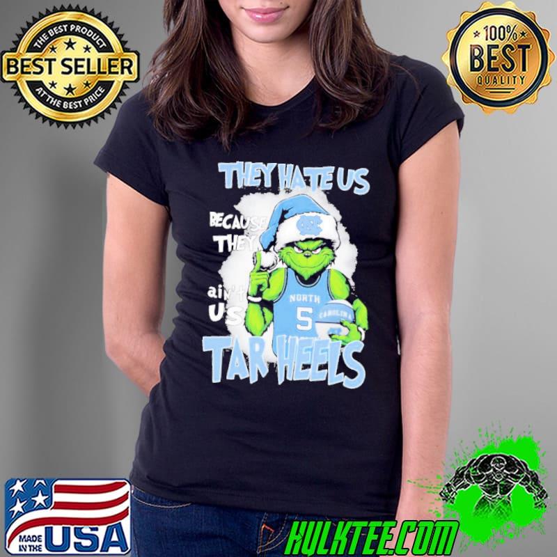 They Hate Us Because Ain’t Us Grinch North Carolina Tar Heels Basketball Christmas Shirt