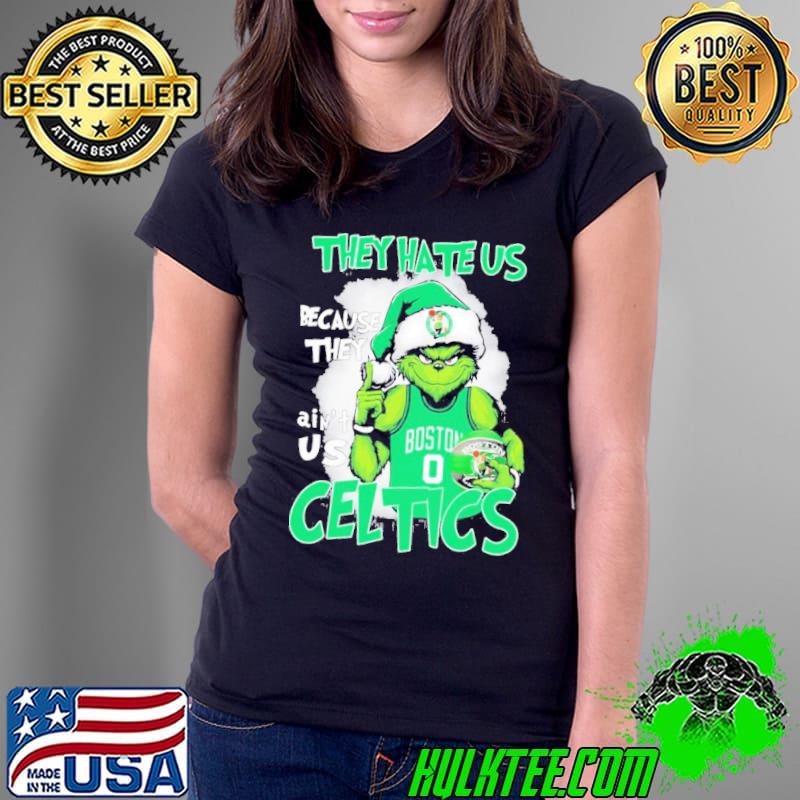 They Hate Us Because Ain’t Us The Grinch Boston Celtics Basketball Christmas Shirt
