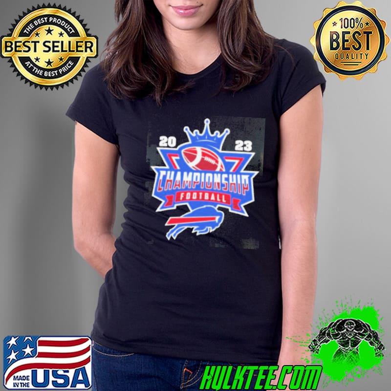 Vintage Buffalo Bills NFL 2023 Championship Crown Logo Shirt Ladies Tee Vintage Buffalo Bills NFL 2023 Championship Crown Logo Shirt Ladies Tee