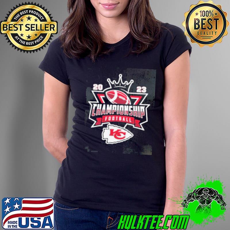 Vintage Kansas City Chiefs NFL 2023 Championship Crown Logo Shirt Ladies Tee Vintage Kansas City Chiefs NFL 2023 Championship Crown Logo Shirt Ladies Tee