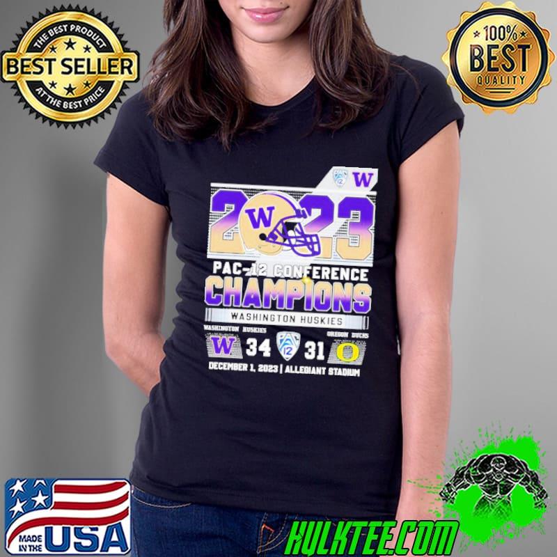Washington Huskies 2023 Pac-12 Conference Champions 34-31 Oregon Ducks Shirt Washington Huskies 2023 Pac-12 Conference Champions 34-31 Oregon Ducks Shirt