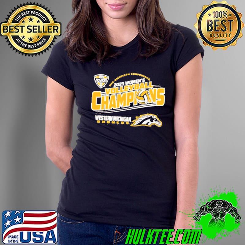 Western Michigan Broncos Brown MAC 2023 Women’s Volleyball Tournament Champions Shirt