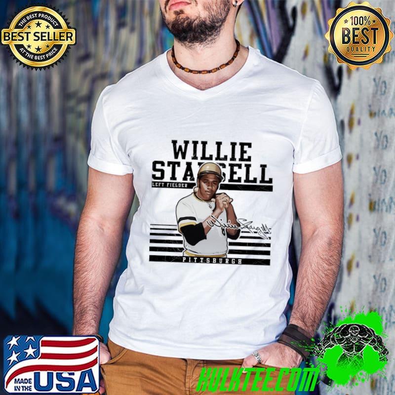 Willie Stargell Pittsburgh Sport Signature American professional baseball left fielder T-Shirt Guys V Neck Willie Stargell Pittsburgh Sport Signature American professional baseball left fielder T-Shirt Guys V Neck