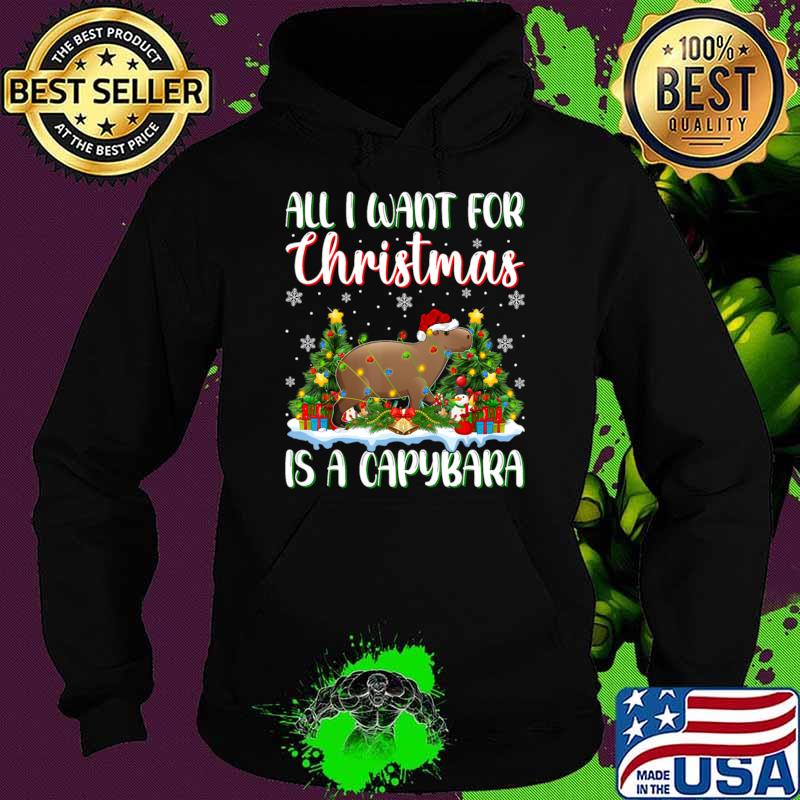 Xmas Lighting Santa All I Want For Christmas Is A Capybara T-Shirt Hoodie Xmas Lighting Santa All I Want For Christmas Is A Capybara T-Shirt Hoodie