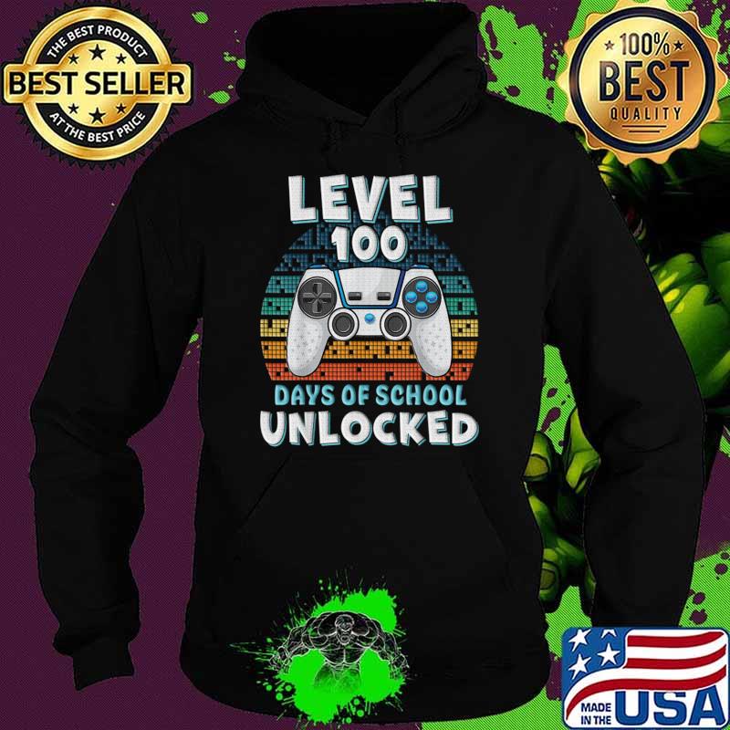 100Th Day Of School Unclocked Vintage Sunset Video game 100 Days Of School T-Shirt Hoodie 100Th Day Of School Unclocked Vintage Sunset Video game 100 Days Of School T-Shirt Hoodie