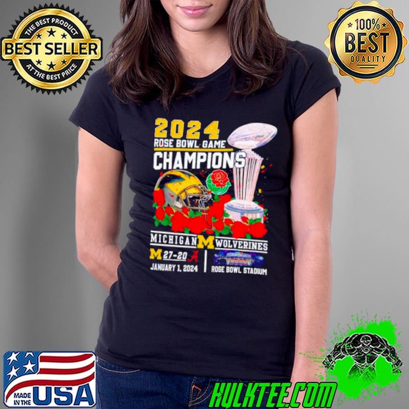 2024 Michigan Wolverines Rose Bowl Game Champions Shirt Ladies Tee 2024 Michigan Wolverines Rose Bowl Game Champions Shirt Ladies Tee