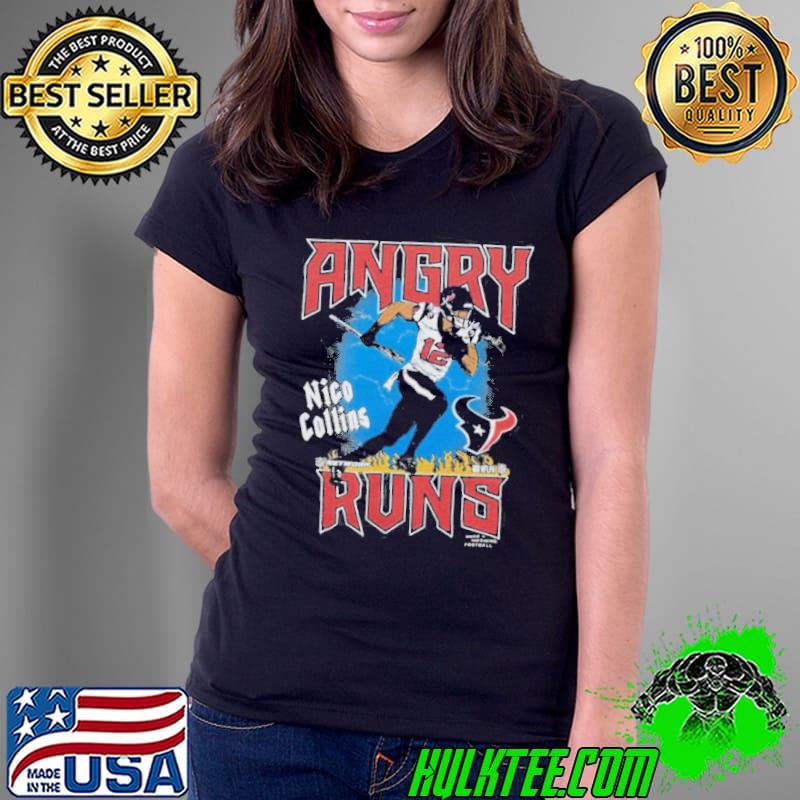 Angry Runs Texans Nico Collins Retro GMF Kyle Brandt Shirt Ladies Tee Angry Runs Texans Nico Collins Retro GMF Kyle Brandt Shirt Ladies Tee