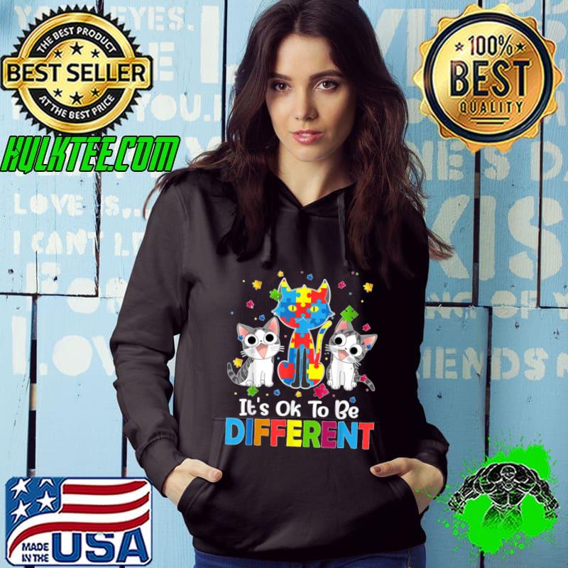 Autism Awareness Day Cat It's Ok To Be Different T-Shirt Autism Awareness Day Cat It's Ok To Be Different T-Shirt