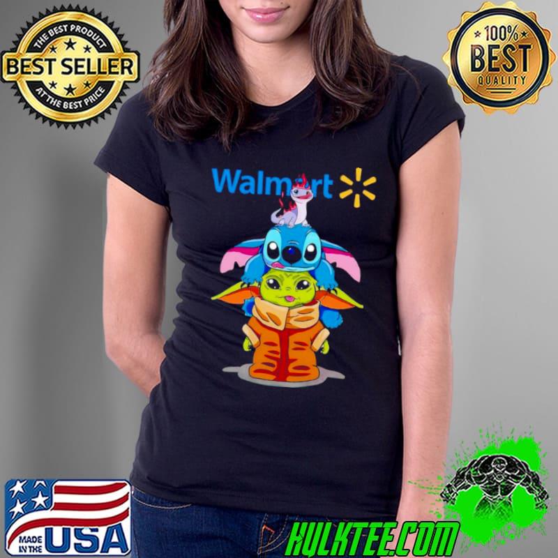 Baby Yoda and Stitch Walmart s Ladies Tee Baby Yoda and Stitch Walmart s Ladies Tee