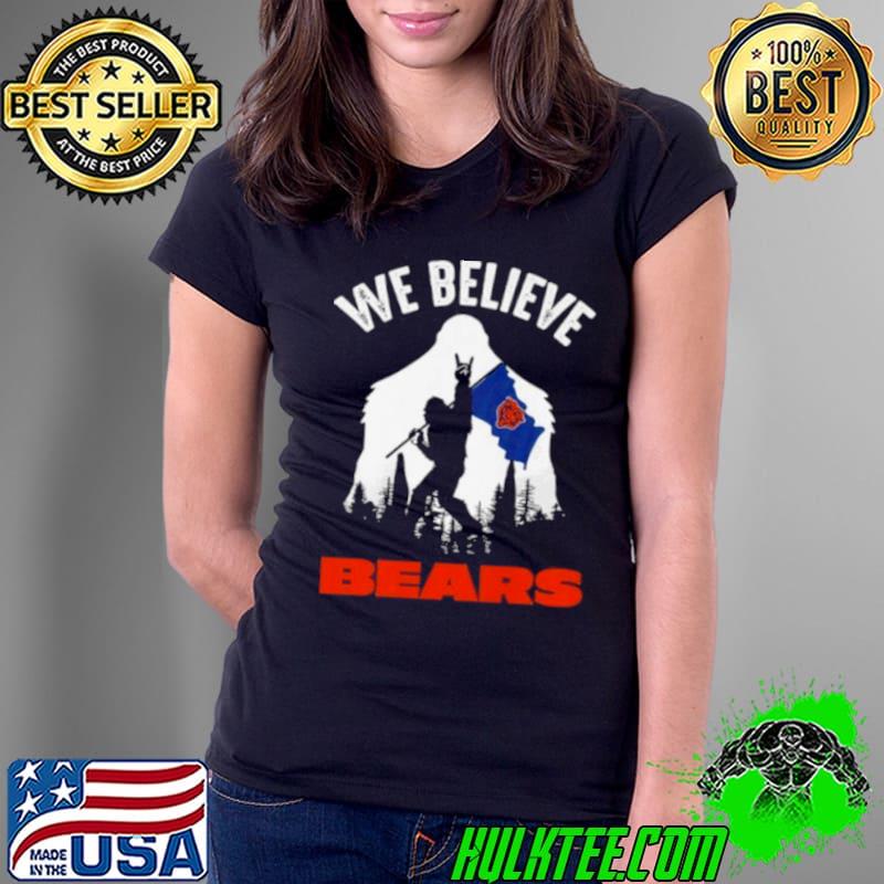 Bigfoot We Believe Chicago Bears NFL Flag Shirt
