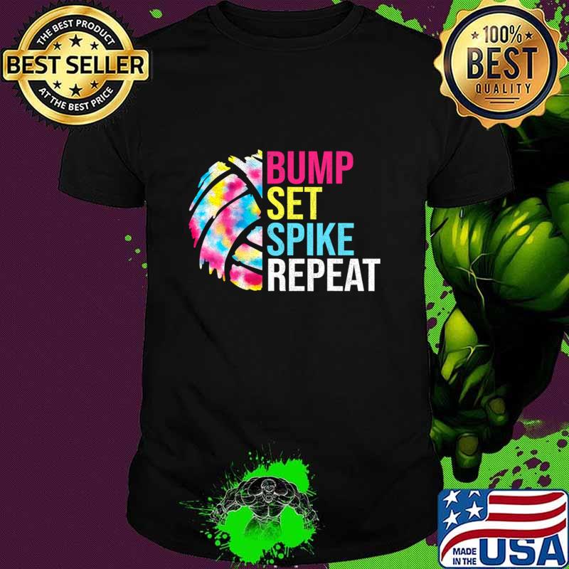 Bump Set Spike Repeat Volleyball Watercolor T-Shirt