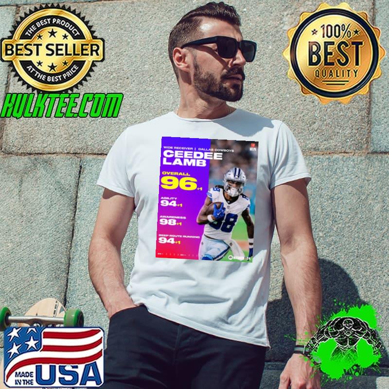 Ceedee Lamb Dallas Cowboys 96+1 Overall 94+1 Agility 98+1 Awareness 94+1 Deep Route Running Shirt Unisex Ceedee Lamb Dallas Cowboys 96+1 Overall 94+1 Agility 98+1 Awareness 94+1 Deep Route Running Shirt Unisex