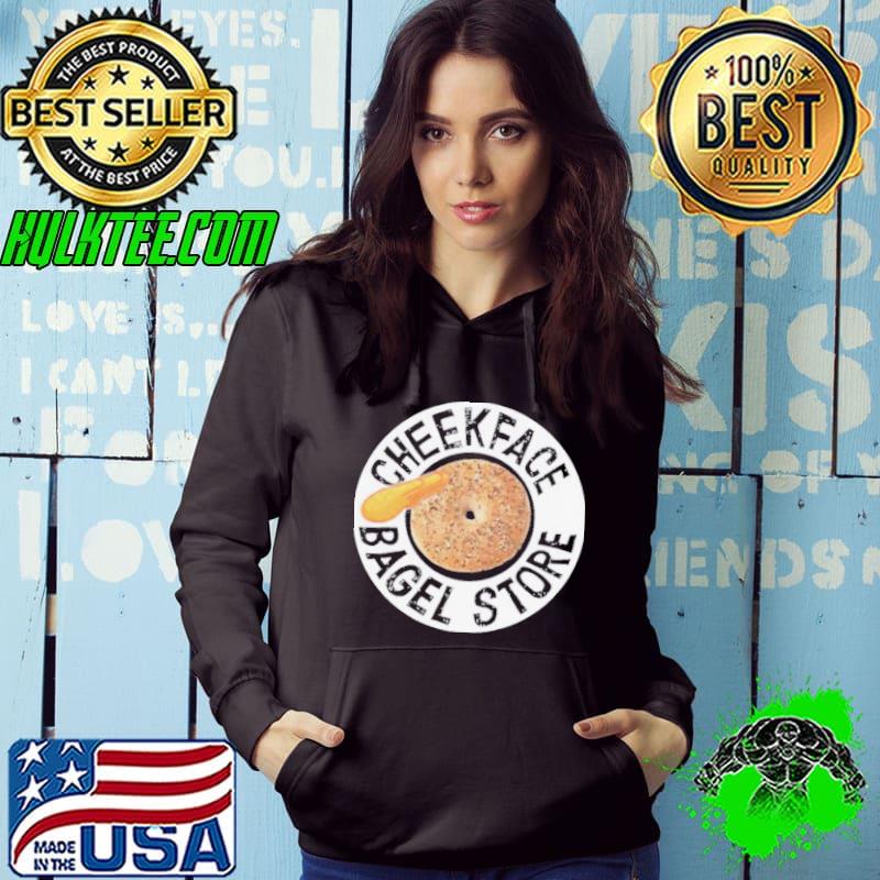 Cheekface Bagel Donut Black Sesame, White Sesame shirt