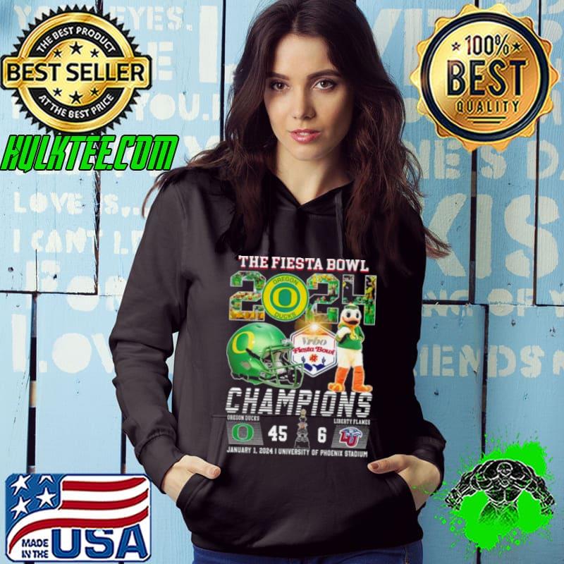 Ducks The Fiesta Bowl 2024 Champions 45 6 Liberty Flames Shirt