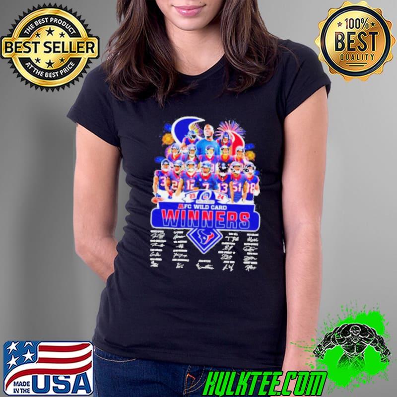 Fireworks 23 24 AFC Wild Card Winners Houston Texans signatures shirt