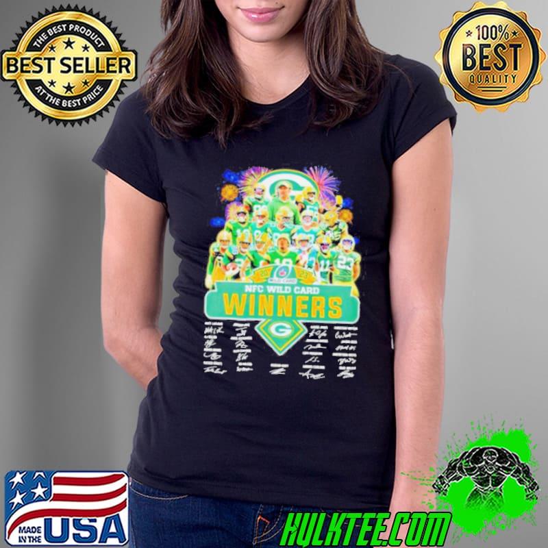 Fireworks Green Bay Packers 2023 NFC Wild Card winners signatures shirt